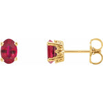 Load image into Gallery viewer, Polished and Clear Ruby Birthstone Stud Earrings