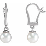 Load image into Gallery viewer, Luminous 14k Yellow Gold Pearl Dangle Earrings