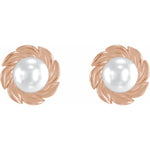 Load image into Gallery viewer, Nature-Inspired Pearl Leaf Earrings