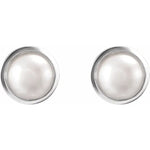 Load image into Gallery viewer, Pearl Bezel Earrings for Women