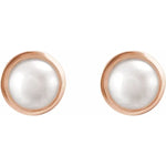 Load image into Gallery viewer, Pearl Bezel Earrings for Women