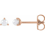 Load image into Gallery viewer, 3 Prong Pearl Stud Earrings