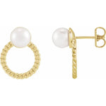 Load image into Gallery viewer, Akoya Cultured Pearl Curb Chain Earrings