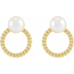 Load image into Gallery viewer, Akoya Cultured Pearl Curb Chain Earrings