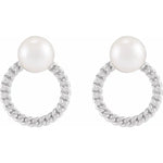 Load image into Gallery viewer, Akoya Cultured Pearl Curb Chain Earrings