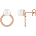 Load image into Gallery viewer, Akoya Cultured Pearl Curb Chain Earrings