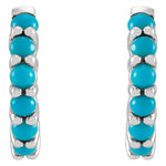 Load image into Gallery viewer, Turquoise Huggie Hoop Earrings