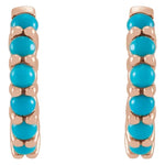 Load image into Gallery viewer, Turquoise Huggie Hoop Earrings
