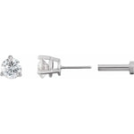 Load image into Gallery viewer, Women’s Gold Stud Earrings- 3 Prong Round Diamond Design