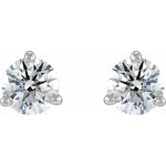 Load image into Gallery viewer, Women’s Gold Stud Earrings- 3 Prong Round Diamond Design