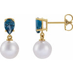 Load image into Gallery viewer, 14k Gold Akoya Cultured Pearl Earrings