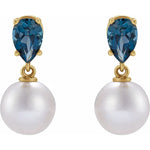 Load image into Gallery viewer, 14k Gold Akoya Cultured Pearl Earrings