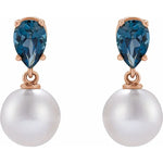 Load image into Gallery viewer, 14k Gold Akoya Cultured Pearl Earrings