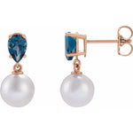 Load image into Gallery viewer, 14k Gold Akoya Cultured Pearl Earrings