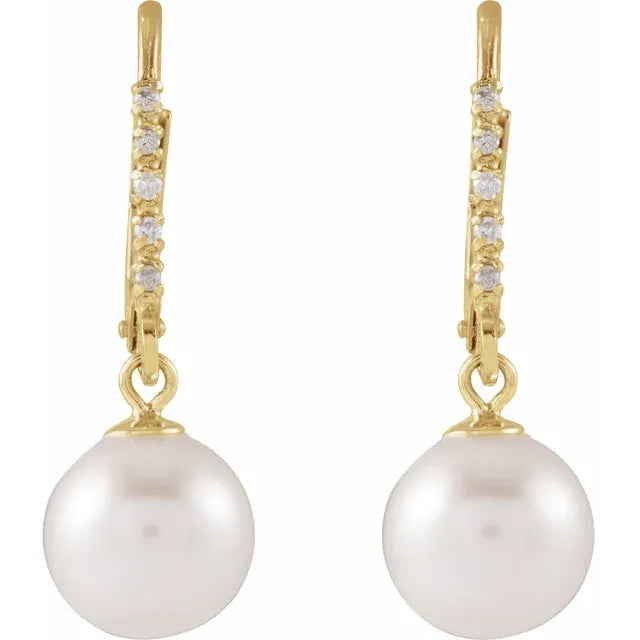 Anniversary Gifting: Unique and Stylish 14K White Gold Pearl Earrings