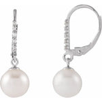 Load image into Gallery viewer, Anniversary Gifting: Unique and Stylish 14K White Gold Pearl Earrings