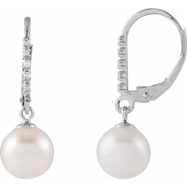 Anniversary Gifting: Unique and Stylish 14K White Gold Pearl Earrings