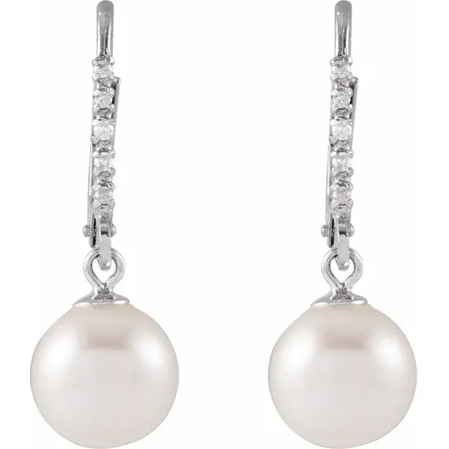 Anniversary Gifting: Unique and Stylish 14K White Gold Pearl Earrings