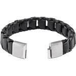 Load image into Gallery viewer, Men’s Black Leather Cord Bracelet