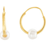 Load image into Gallery viewer, 14k Yellow Gold Pearl Earrings