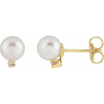 Load image into Gallery viewer, Stylish Pearl Earrings Design- 14k Yellow Gold