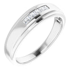 Load image into Gallery viewer, 5 Stone Square Diamond Band For Men