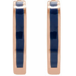 Load image into Gallery viewer, Delicate Jewelry Gifting option: Blue Enamel Hoop Earrings