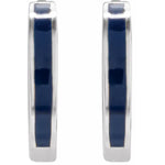 Load image into Gallery viewer, Delicate Jewelry Gifting option: Blue Enamel Hoop Earrings
