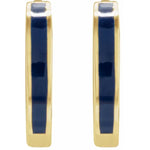 Load image into Gallery viewer, Delicate Jewelry Gifting option: Blue Enamel Hoop Earrings