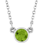 Load image into Gallery viewer, Latest Design Bezel Set 14K White Gold Birthstone Necklace