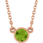 Load image into Gallery viewer, Latest Design Bezel Set 14K White Gold Birthstone Necklace