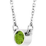 Load image into Gallery viewer, Latest Design Bezel Set 14K White Gold Birthstone Necklace