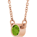 Load image into Gallery viewer, Latest Design Bezel Set 14K White Gold Birthstone Necklace