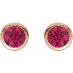 Load image into Gallery viewer, Ruby Birthstone Stud Earrings