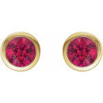 Load image into Gallery viewer, Ruby Birthstone Stud Earrings