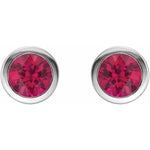 Load image into Gallery viewer, Ruby Birthstone Stud Earrings