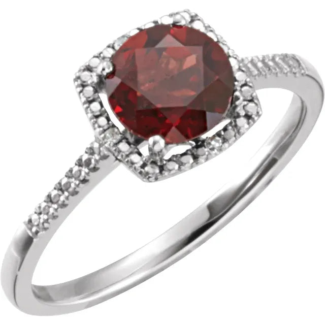 Sterling Silver Mozambique Garnet Ring