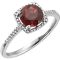 Sterling Silver Mozambique Garnet Ring
