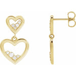 Load image into Gallery viewer, Anniversary and Birthday Gifting: Diamond Heart Dangle Earrings