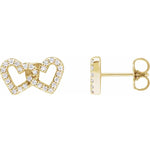 Load image into Gallery viewer, Valentine’s Special Gift: Diamond Open Heart Stud Earrings