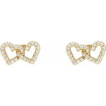 Load image into Gallery viewer, Valentine’s Special Gift: Diamond Open Heart Stud Earrings