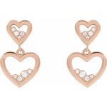 Load image into Gallery viewer, Anniversary and Birthday Gifting: Diamond Heart Dangle Earrings