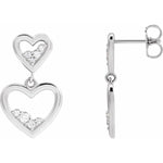 Load image into Gallery viewer, Anniversary and Birthday Gifting: Diamond Heart Dangle Earrings