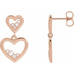 Load image into Gallery viewer, Anniversary and Birthday Gifting: Diamond Heart Dangle Earrings