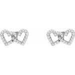 Load image into Gallery viewer, Valentine’s Special Gift: Diamond Open Heart Stud Earrings