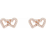Load image into Gallery viewer, Valentine’s Special Gift: Diamond Open Heart Stud Earrings
