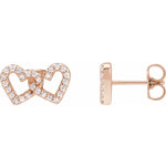 Load image into Gallery viewer, Valentine’s Special Gift: Diamond Open Heart Stud Earrings