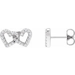 Load image into Gallery viewer, Valentine’s Special Gift: Diamond Open Heart Stud Earrings