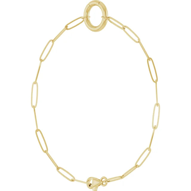 14K Yellow Gold Charm Bracelet for Women