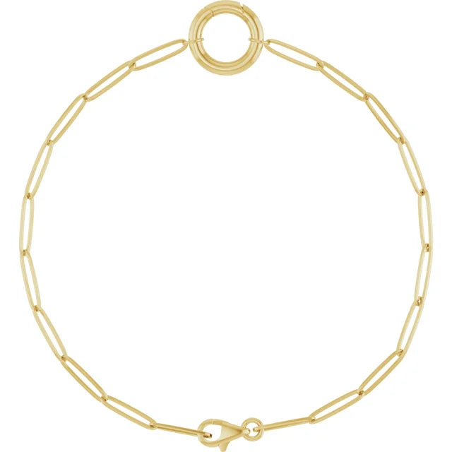 14K Yellow Gold Charm Bracelet for Women